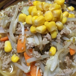 ひき肉もやしの味噌ラーメン